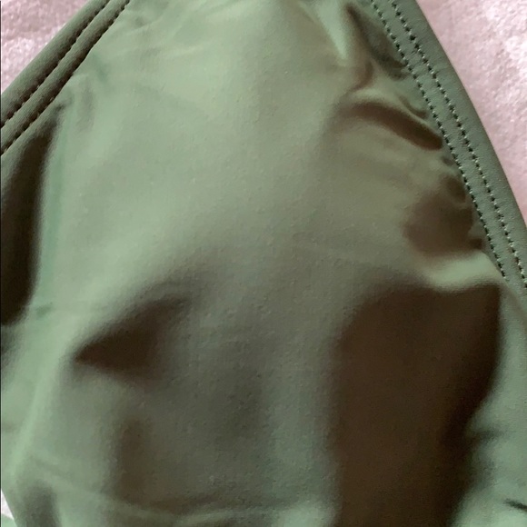 Olive Green Lined Plunging Neckline One Piece Swimsuit New - Picture 9 of 12